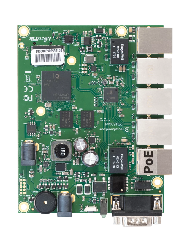 MikroTik RouterBOARD 450Gx4 with 5 GB LAN ports and 1 microSD slots *No Enclosure