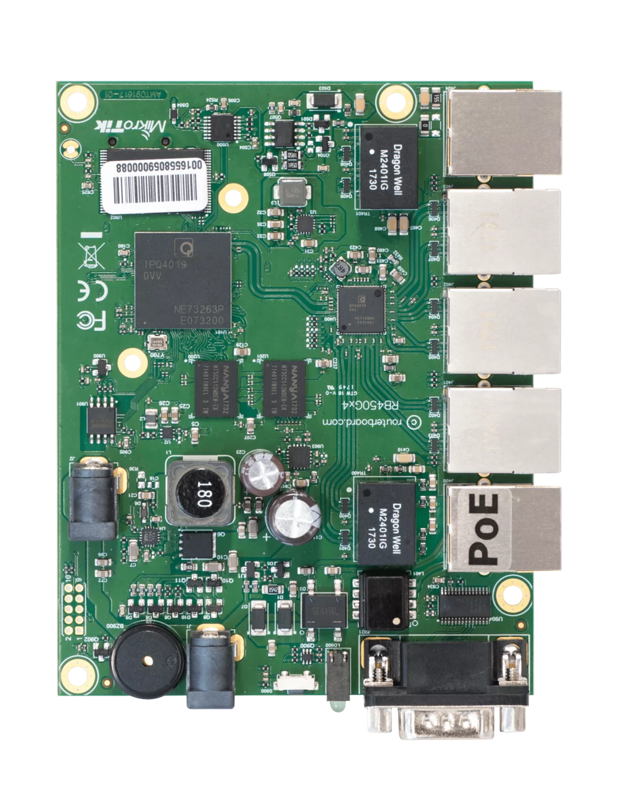 MikroTik RouterBOARD 450Gx4 with 5 GB LAN ports and 1 microSD slots *No Enclosure
