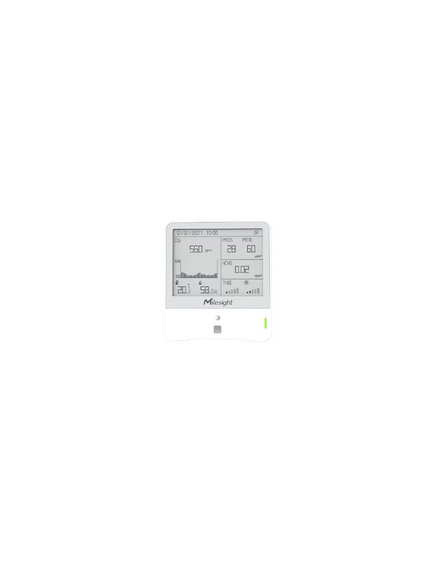 Milesight Indoor Ambience Monitor - Temp, Humidity, PIR, Light, TVOC, CO2, HCHO, Barometric, PM*