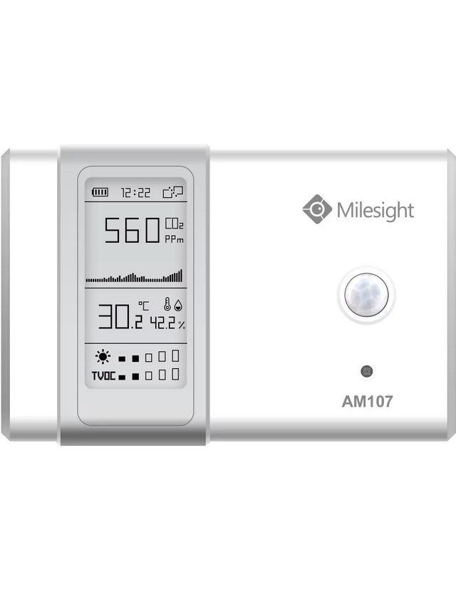 Milesight Indoor Ambience Monitoring - Temperature, Humidity, Motion, Light, CO2, TVOC Sensor