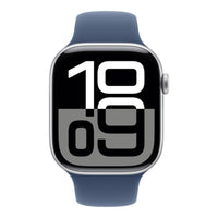 Apple Watch Series 10 | GPS + Cellular  46mm | Silver Aluminium Case With Denim Sport Band | S/M