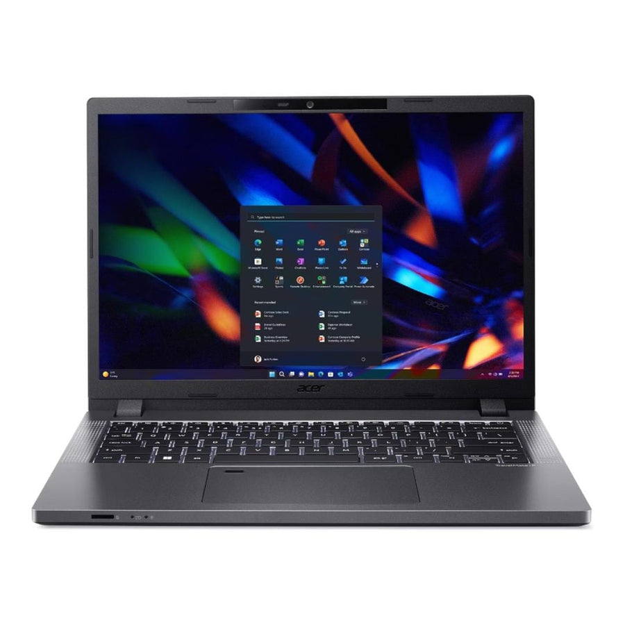 Acer TravelMateTMP214-55T-G2-TCO-79NZ 14" WUXGA IPS SlimBezel Touch Intel Core 7 processor 150U  LTE 16 GB DDR5 512GB PCIe NVMe SSD Micro SD card reader WIFI6E+BT FPR FHD IR camera 53Wh Li-ion battery 65W TypeC Smart Card Reader Windows 11 Pro 3 Years On