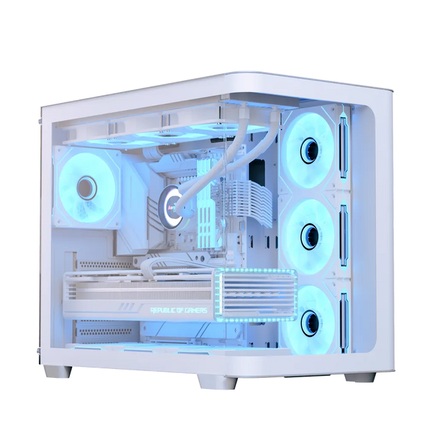 Aerocool P500C ATX Mid-Tower PC Case White 4x ARGB Infinity Mirror Fans Tempered Glass