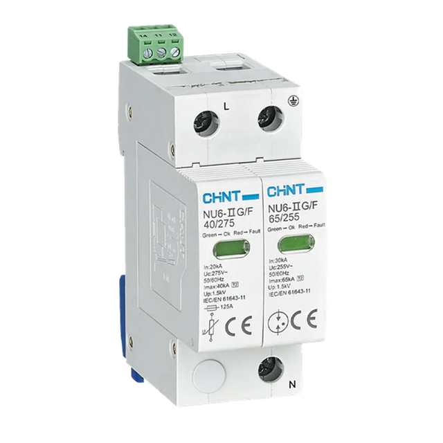 Chint NU6 AC Surge Arrestor 40kA 2-Pole 275V