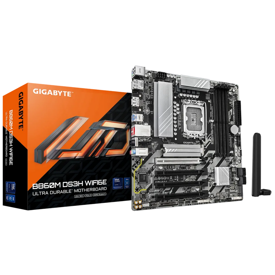 Gigabyte B860M DS3H Wi-Fi 6E Intel LGA1851 Micro-ATX Motherboard DDR5
