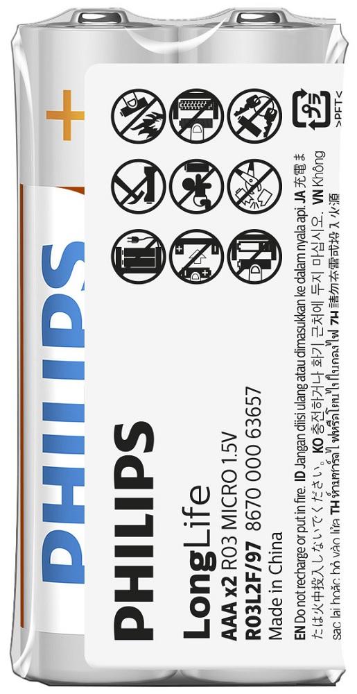 Philips Longlife Battery Aaa 2 Pack