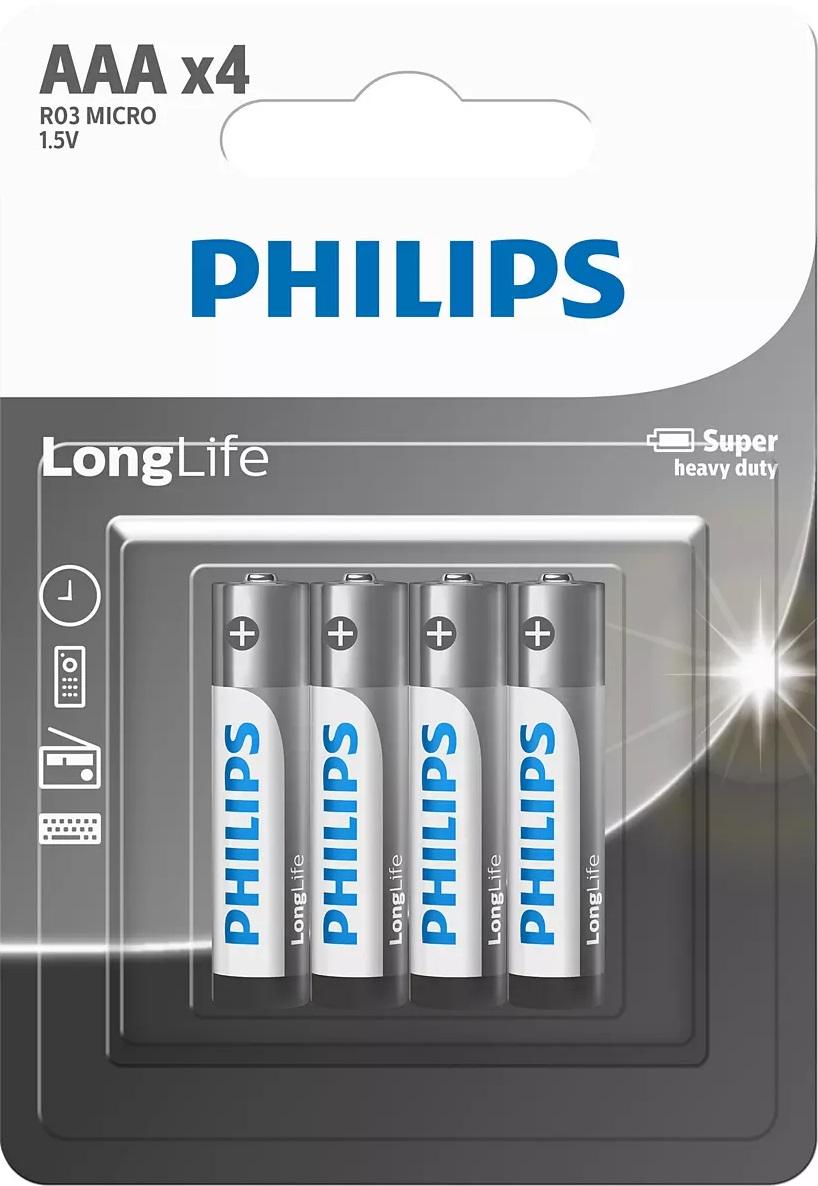 Philips Longlife Battery Aaa 4 Pack