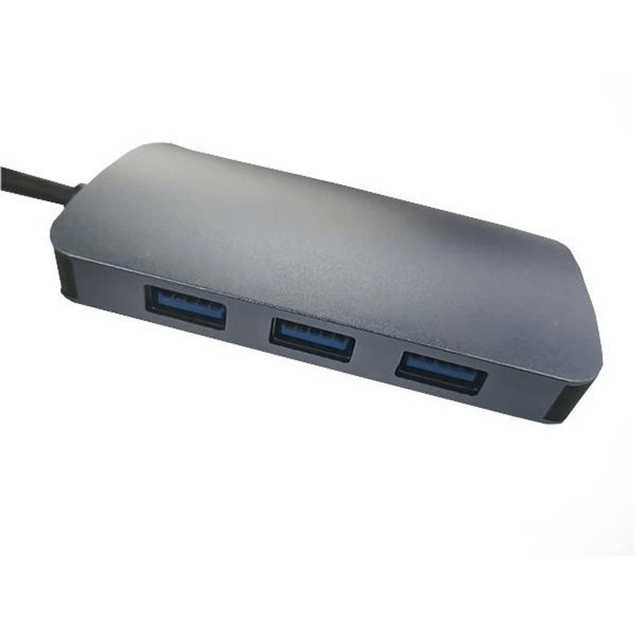 RCT 4-in-1 USB type A hub with 3 USB 3.0 Type A ports and 1 RJ45 Gigabit ethernet port