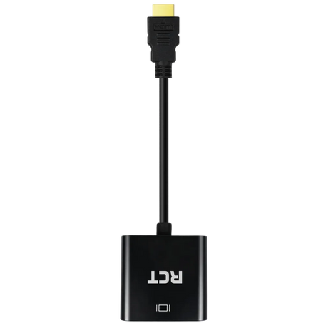 RCT HDMI (Male) to VGA (Female) Adapter with 3.5mm Audio Output | 1080p Full HD Video Converter