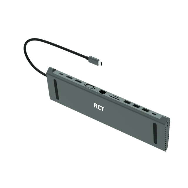 RCT SD-13 13-in-1 USB-C Docking Station HDMI DisplayPort VGA USB 3.0 RJ45 PD Audio SD Card Reader
