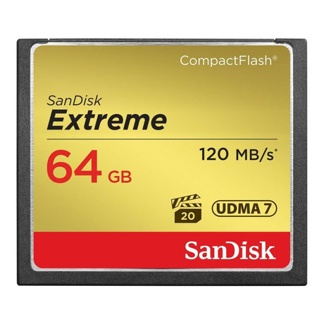 SanDisk Extreme CompactFlash Card 64GB, 120MB/s Read, 85MB/s Write, UDMA 7