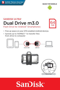SanDisk Ultra Dual Drive m3.0 128GB, micro-USB and USB 3.0, 130MB/s