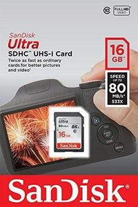 SanDisk Ultra SDHC Memory Card 16GB, 80MB/s, Class 10 UHS-I