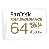 SanDisk MAX ENDURANCE microSDXC 64GB + SD Adapter - for home security cameras & dashcams, up to 30,000 Hours