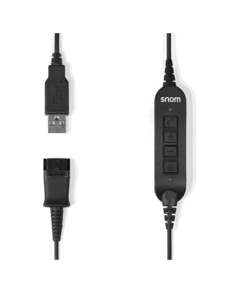 Snom USB Quick Release Adapter for A100M, A100D and PC - Integrated volume and call buttons.