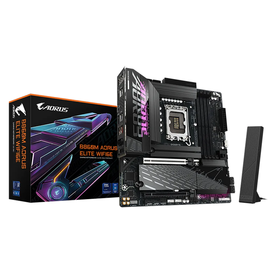 Gigabyte B860M Aorus Elite WiFi 6E Micro-ATX Motherboard Intel LGA1851 B860 DDR5 4-DIMM 3x M.2 USB4