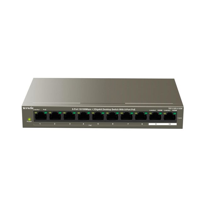 Tenda Switch 8 Port 10/100 2XUP 8XPOE