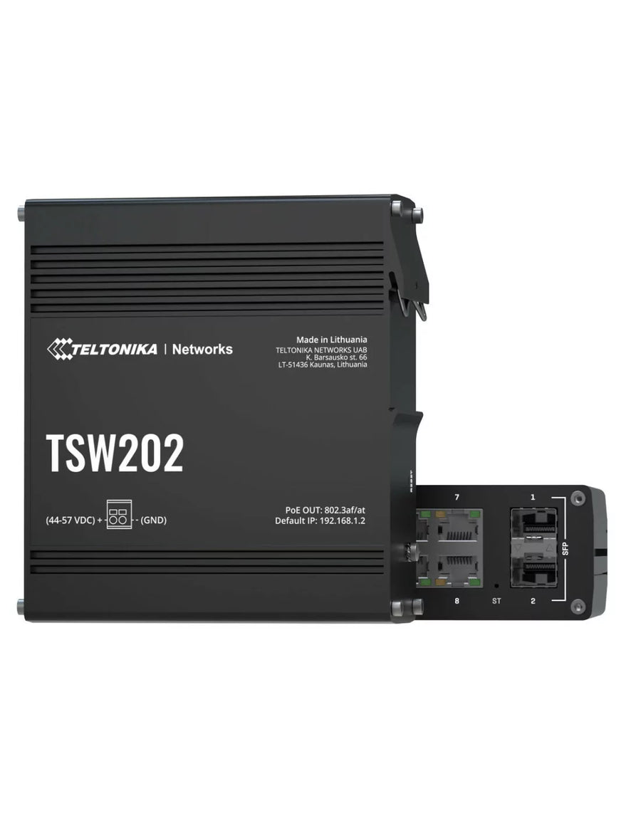 Teltonika 8-Port Industrial Managed PoE+ Switch | TSW202