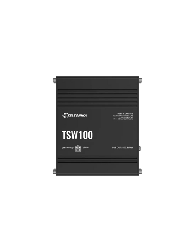 Teltonika Industrial Unmanaged 5 Port PoE+ Ethernet Switch | TSW100
