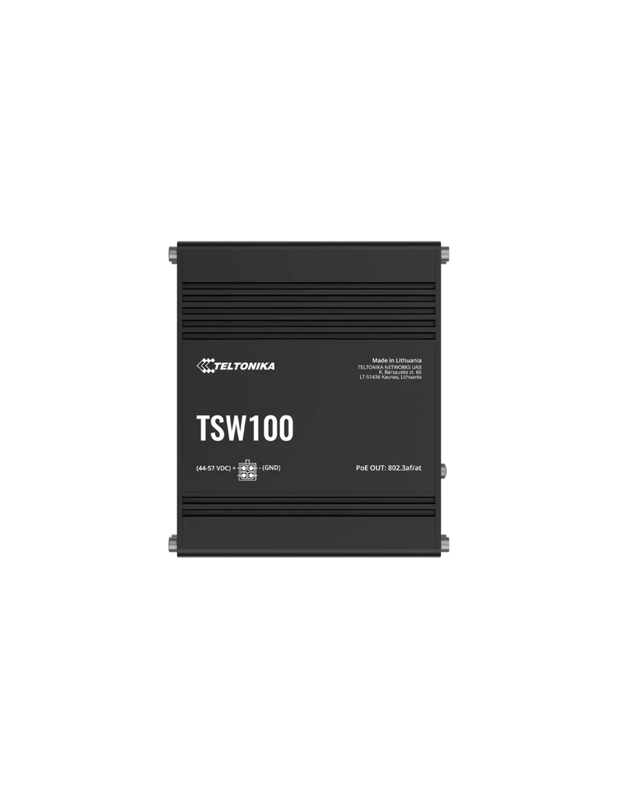 Teltonika Industrial Unmanaged 5 Port PoE+ Ethernet Switch | TSW100