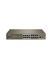 Tenda 16-Port Fast Ethernet Switch with 16-Port PoE | TEF1118P-16-150W