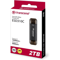 Transcend ESD310C 2TB Portable SSD USB-C 3.2 Gen 2 1050MB/s Black - Image 2