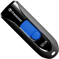TRANSCEND 32GB JF790 USB3.1 GEN 1 CAPLESS FLASH DRIVE - BLACK AND BLUE