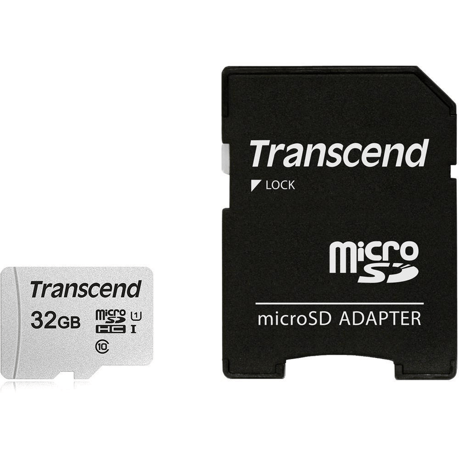TRANSCEND 300S 32GB MICRO SD UHS-1 U1 CLASS10 - READ 95MB/S - WRITE 45MB/S WITH ADAPTOR -TLC