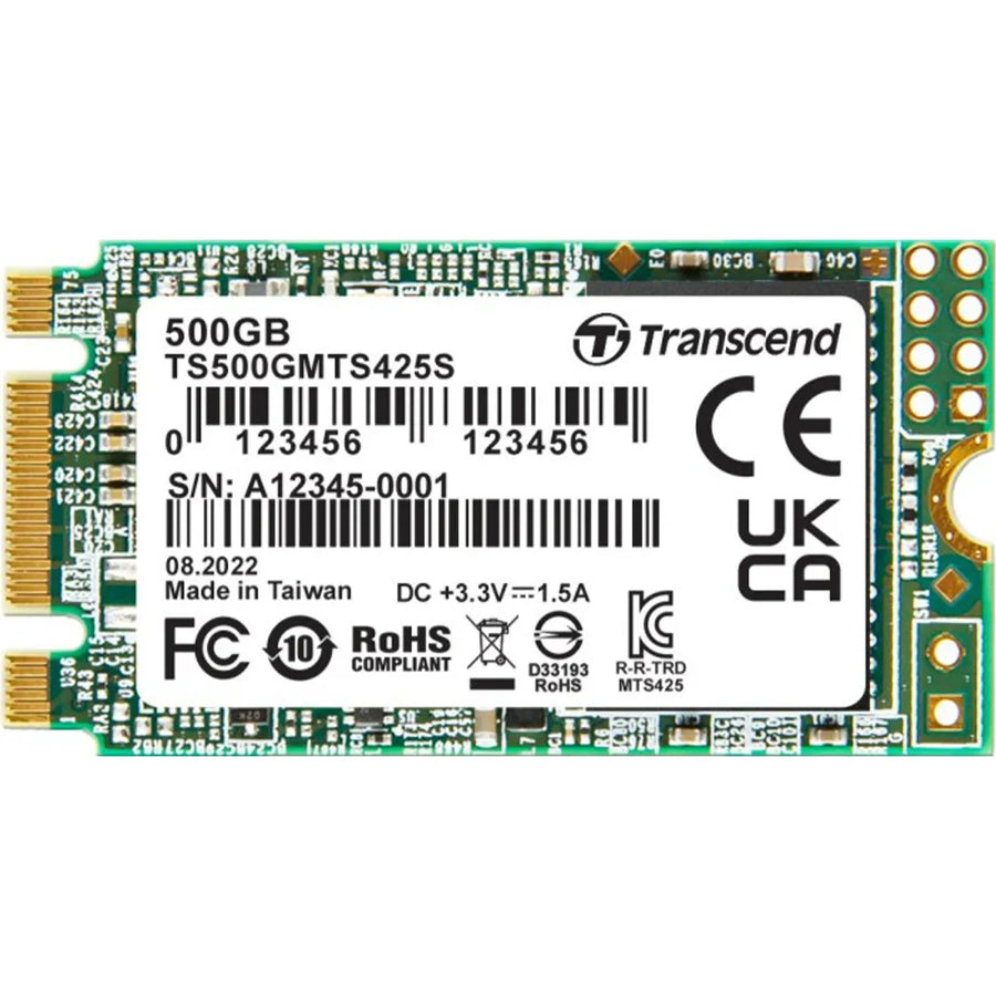 Transcend MTS425S 500GB M.2 2242 SATA SSD 530MB/s Read