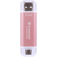Transcend ESD310 512GB Portable SSD USB-C 3.2 Gen 2 10Gbps Password Protection (Pink) - Image 2