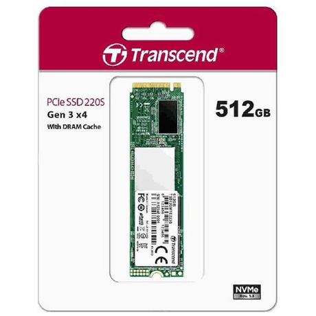 TRANSCEND 512GB MTE220S PCI-E GEN 3x4 NVMe M.2 2280 SSD 3D TLC with DRAM cache