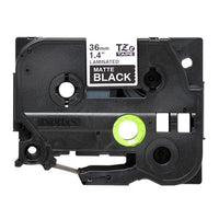 Brother 36MM White on Matt Black Laminated tape
