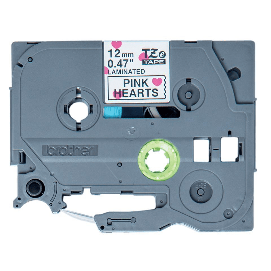 Brother 12MM Black on Hearts tape (4m)