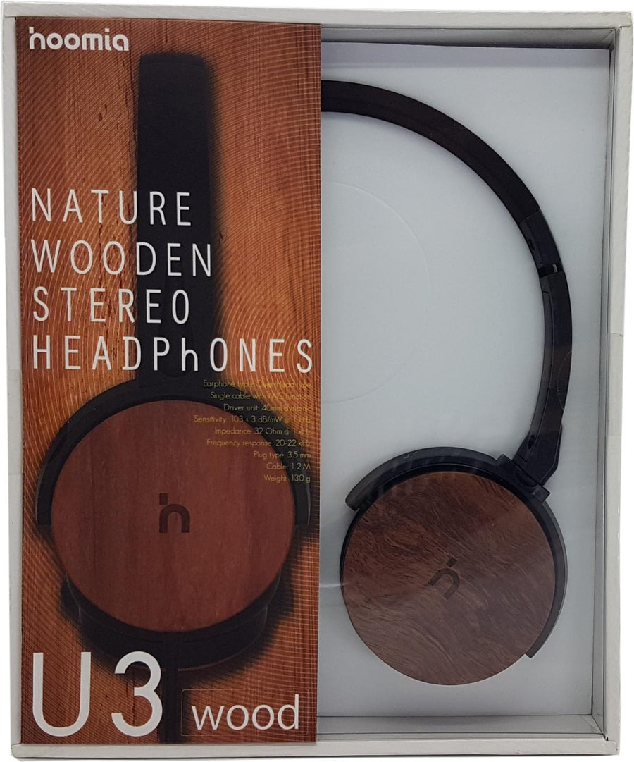Hoomia Headphone with Mic Black + Wood