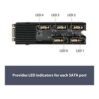 Vantec M.2 PCIe Gen3x2 to 5-Port SATA III Expansion Card B+M Key Plug and Play - Image 5