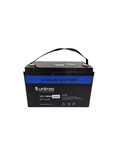 Uniross 12.8V 100Ah (1.28kWh) LiFEPO4 Battery UR-BAT-LiFePO4-12-100