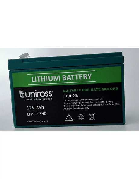 Uniross 12.8V 7Ah (89.6Wh) High Draw LiFEPO4 Battery UR-BAT-LiFePO4-12-7HD