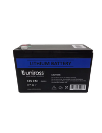 Uniross 12.8V 7Ah (89.6Wh) LiFEPO4 Battery | UR-BAT-LiFePO4-12-7