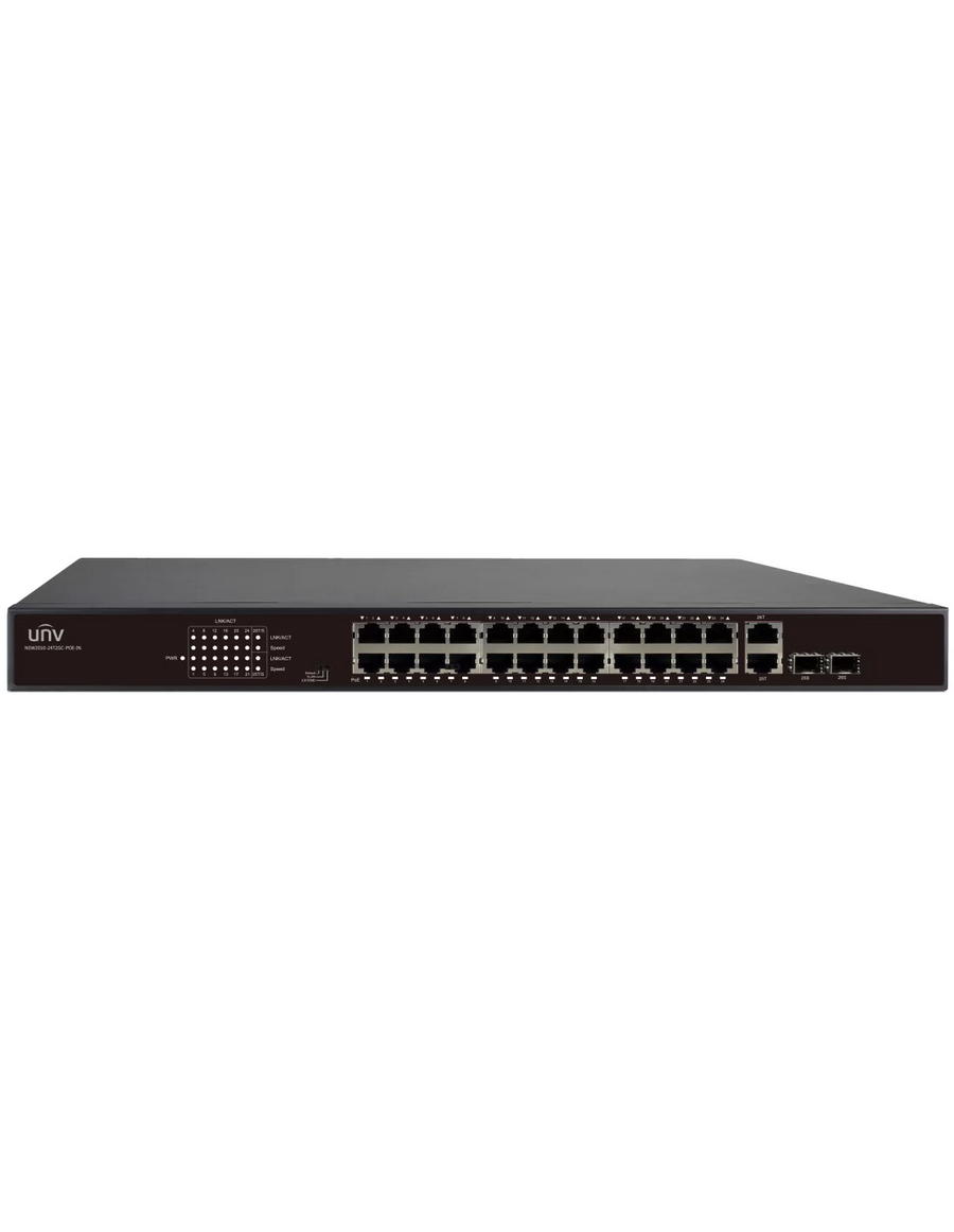 UNV - 24 Port 10/100 PoE Ethernet switch supports EXTEND Mode up to 250M