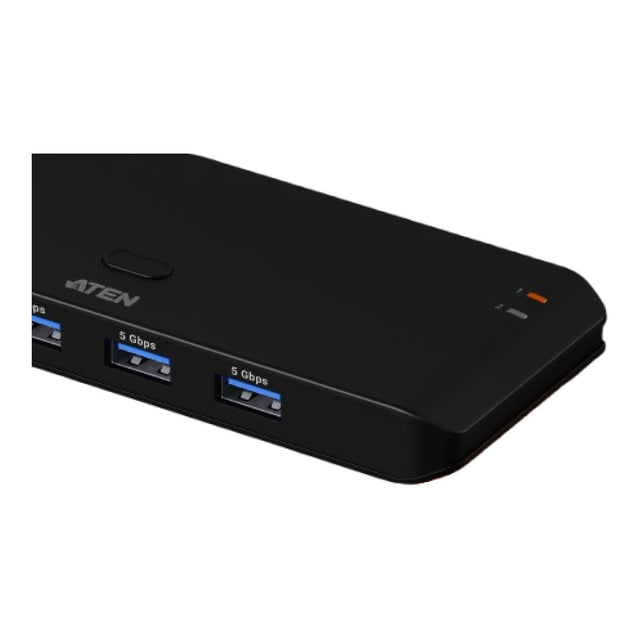 Aten US5324 2x4 USB 3.2 Gen 1 Sharing Switch USB-A and USB-C Host 2 Computers Share 4 Peripherals 5Gbps