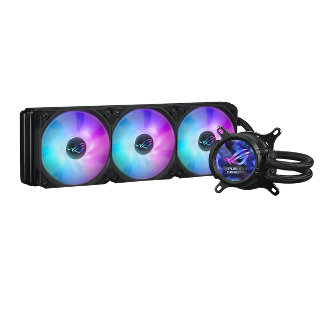 ASUS Cooler Water block:72x72x63mm. Block Material:Copper. Radiator:394x121x27 mm. Intel:LGA1700/1200/115x/1851. AMD:AM4/5