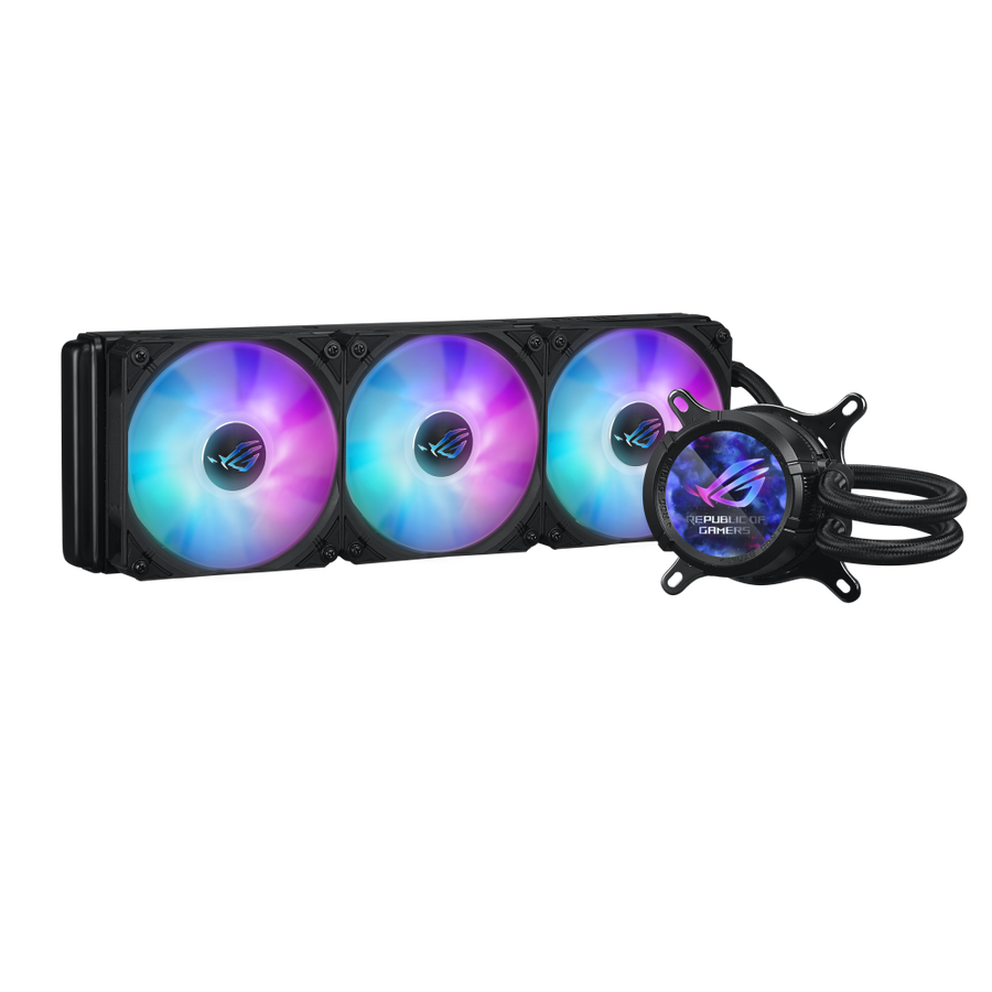 ASUS Cooler Water block:72x72x63mm. Block Material:Copper. Radiator:394x121x27 mm. Intel:LGA1700/1200/115x/1851. AMD:AM4/5