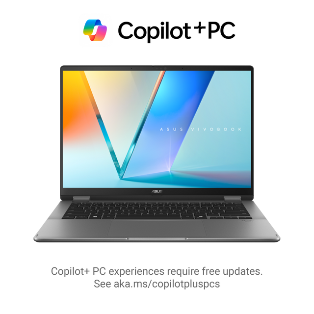 ASUS VIVOBOOK S14 FLIP|TP3407SA-OU716512G1X|14'' OLED WUXGA|GRAY|300NITS|TCH|ULTRA 7 256V|16GB DDR5 OB|512GB SSD|STYLUS|WIN11P