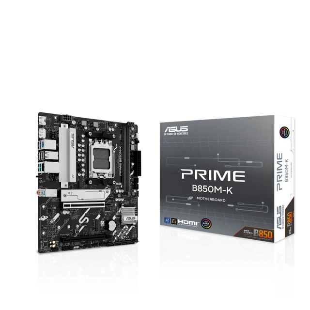 ASUS Prime B850M-K Micro-ATX Motherboard AMD AM5 DDR5 128GB Max 2x M.2 2.5G LAN PCIe 5.0