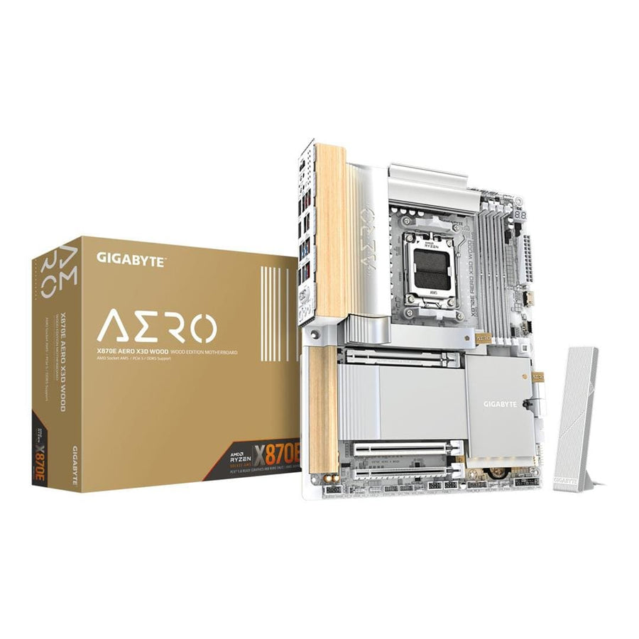 Gigabyte Aero Wood X870E ATX Motherboard AMD AM5 4x DDR5 4x M.2 USB4 HDMI