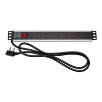 Zone Enclosures 6-Way 2M Hard Wire Lead Metal Black PDU